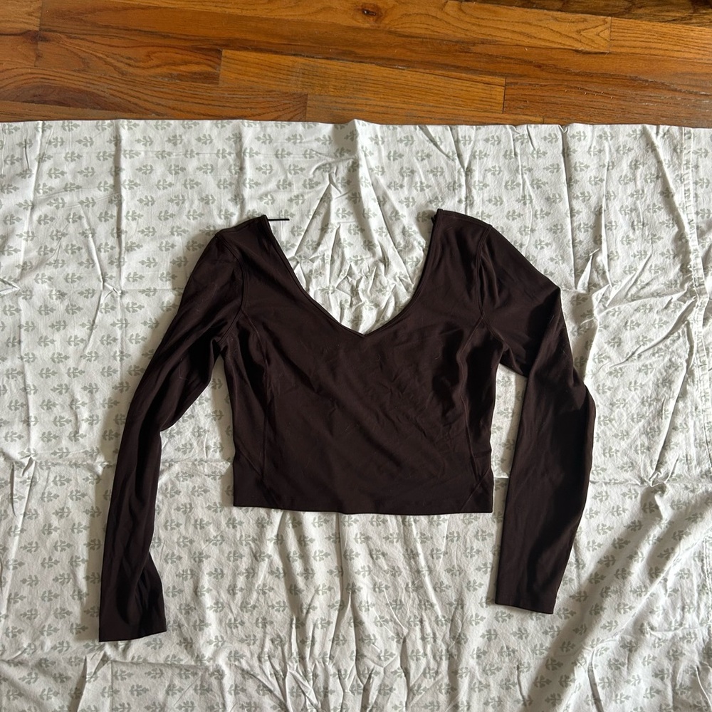 Deep brown Long sleeve lululemon top, size 10